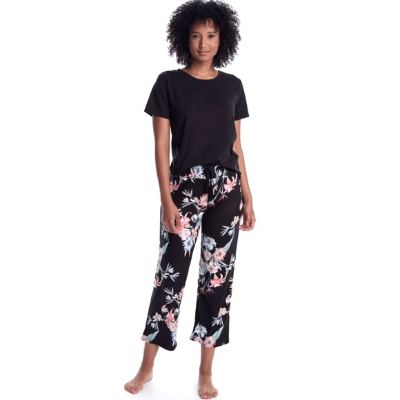 Women Flora Nikrooz 2PC Pajama Lounge Short Sleeve Cropped Pants Set Size S - Picture 5 of 11